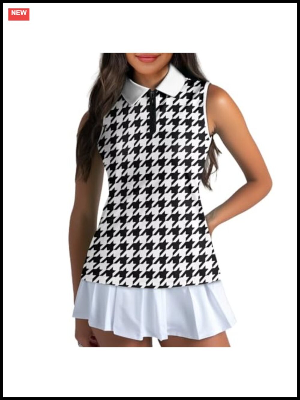 Women's Sleeveless 1/4 Zip Collared Golf Polo Top Polyester Stretch